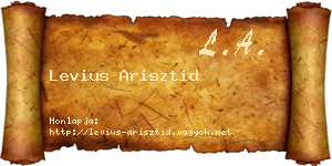 Levius Arisztid névjegykártya
